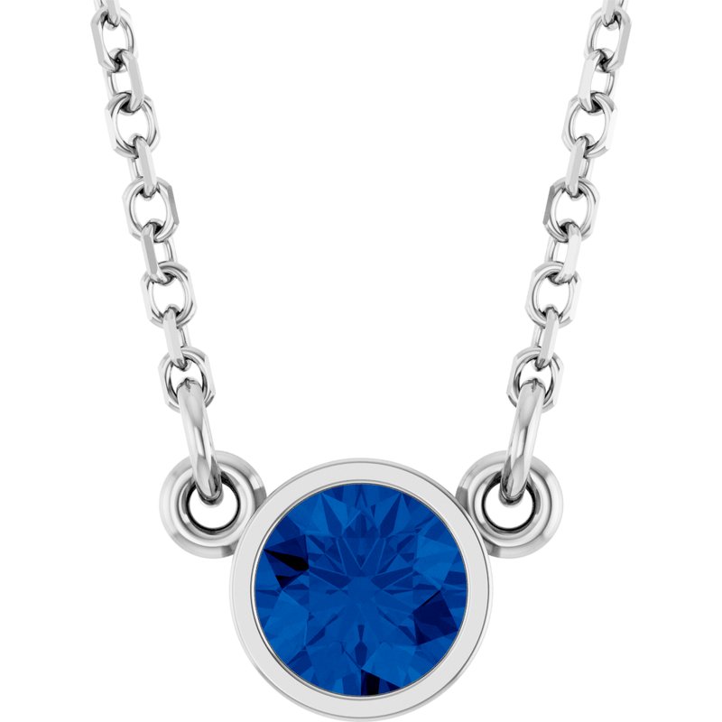 Bezel-Set Solitaire Birthstone Necklace