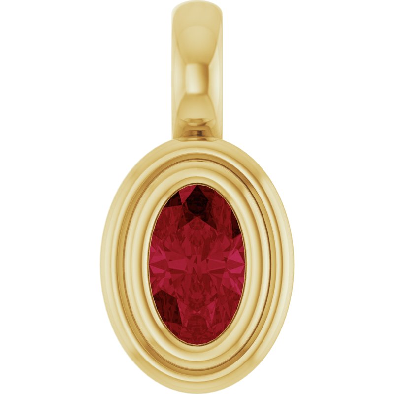 Bezel-Set Solitaire Charm/Pendant No. 2