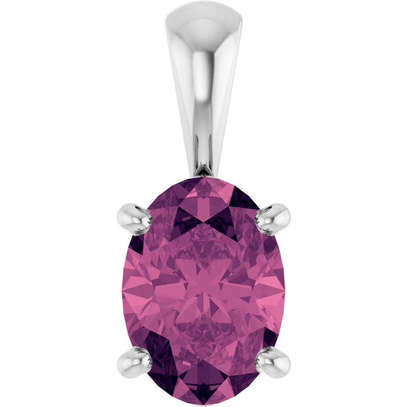 Oval 4-Prong Solitaire Necklace or Pendant