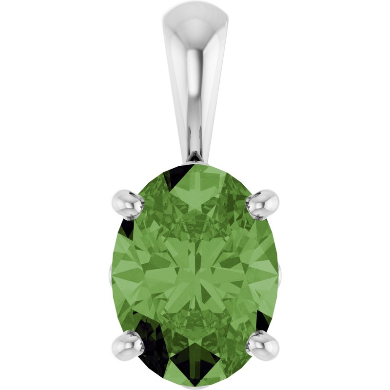Oval 4-Prong Solitaire Necklace or Pendant