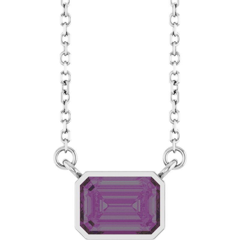 Bezel-Set Solitaire Necklace — 18″