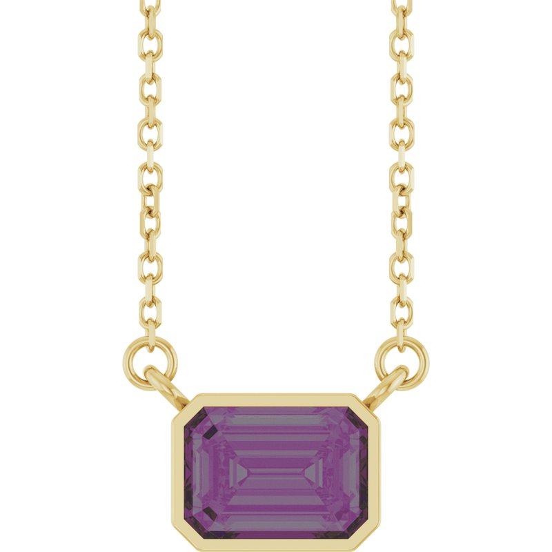 Bezel-Set Solitaire Necklace — 18″