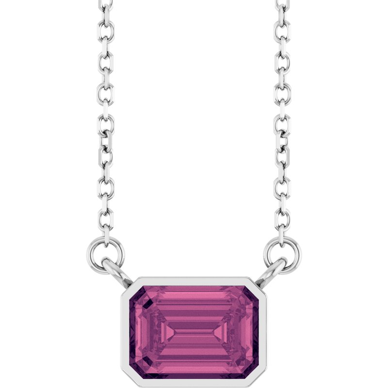 Bezel-Set Solitaire Necklace — 18″