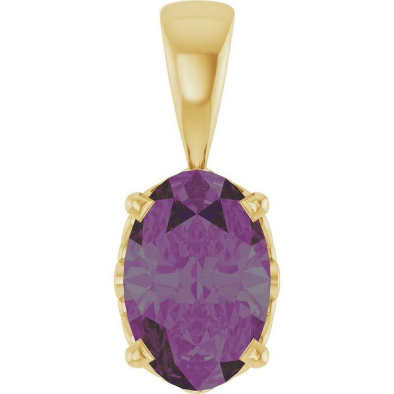 Oval 4-Prong Solitaire Necklace or Pendant