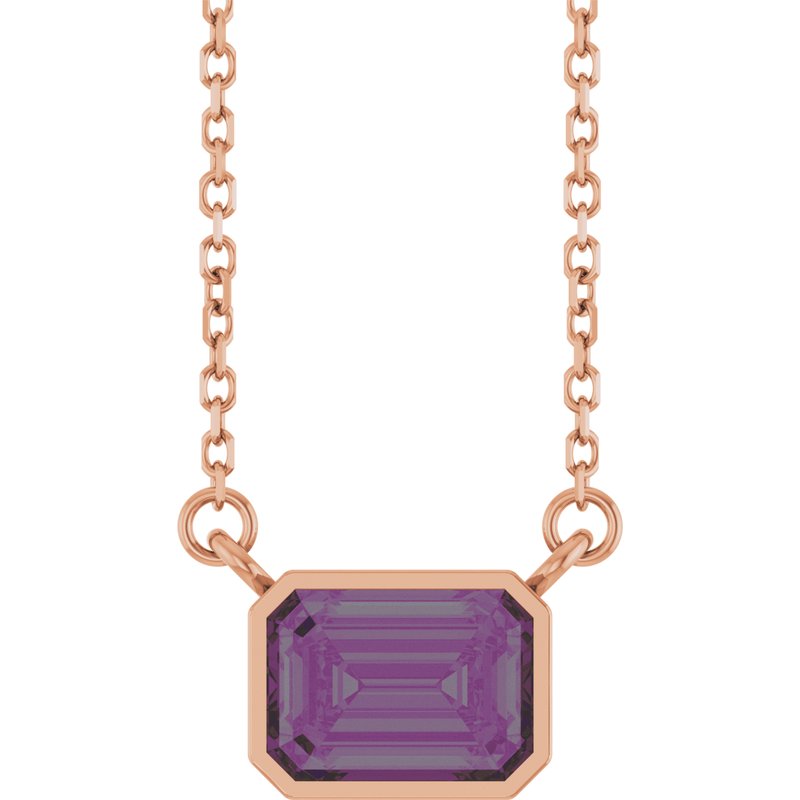 Bezel-Set Solitaire Necklace — 18″