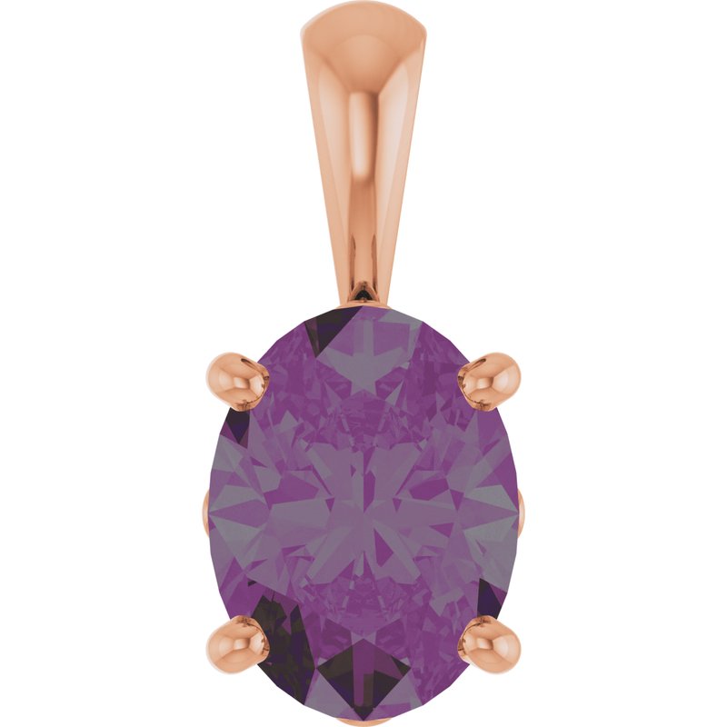 Oval 4-Prong Solitaire Necklace or Pendant