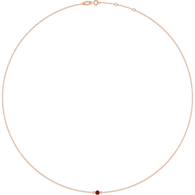 Bezel-Set Station Necklace — 16-18″
