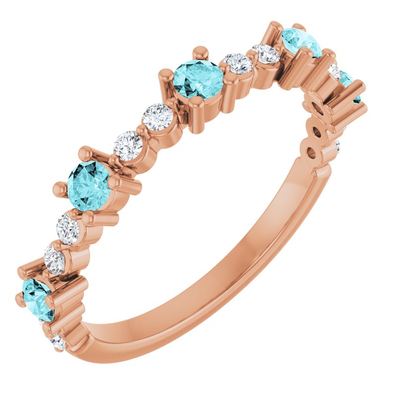 Accented Stackable Ring — Natural Diamond