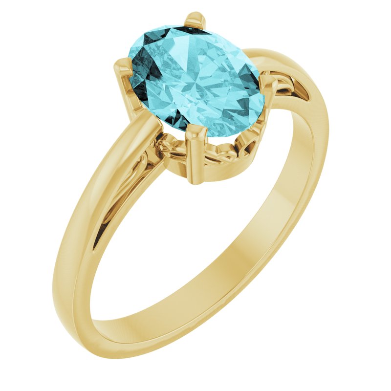 Solitaire Scroll Setting Ring No. 2