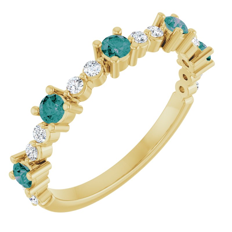 Accented Stackable Ring — Natural Diamond
