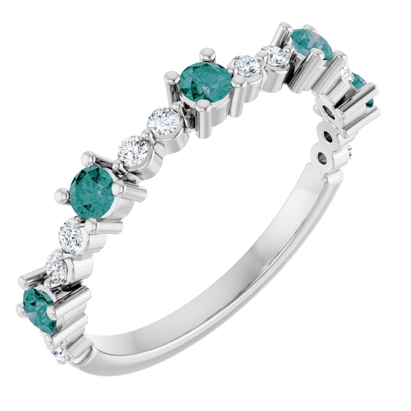 Accented Stackable Ring — Natural Diamond