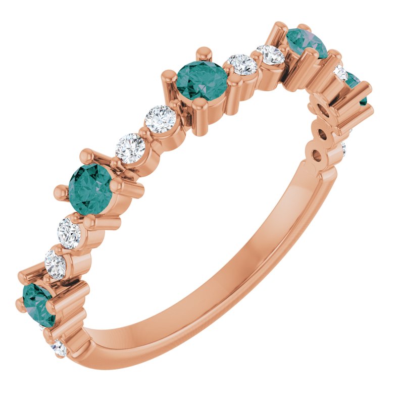 Accented Stackable Ring — Natural Diamond