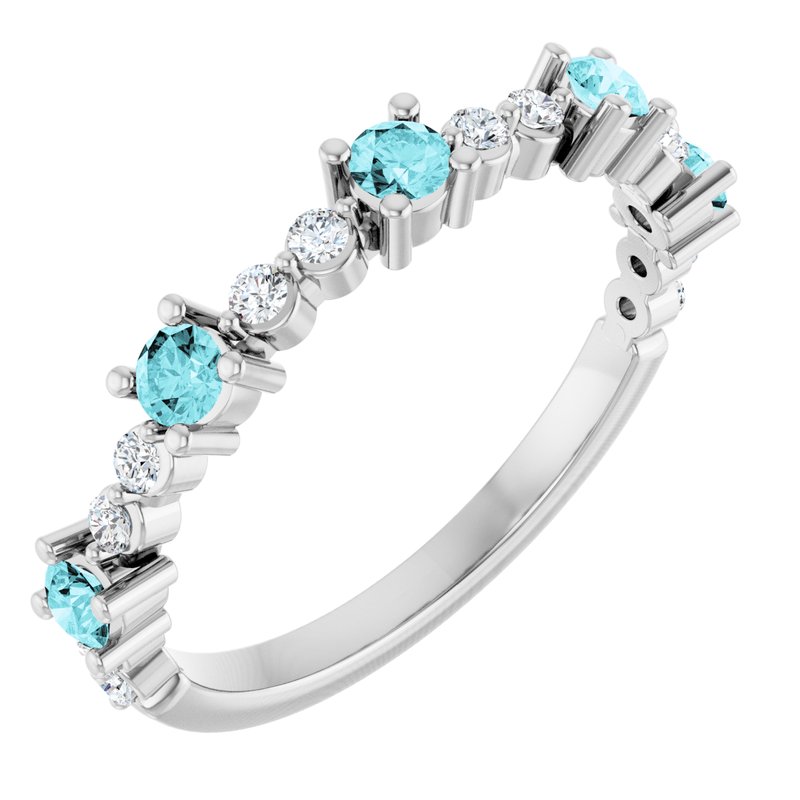 Accented Stackable Ring — Natural Diamond