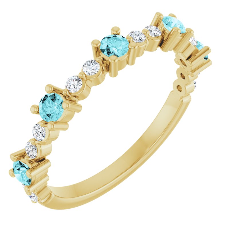 Accented Stackable Ring — Natural Diamond