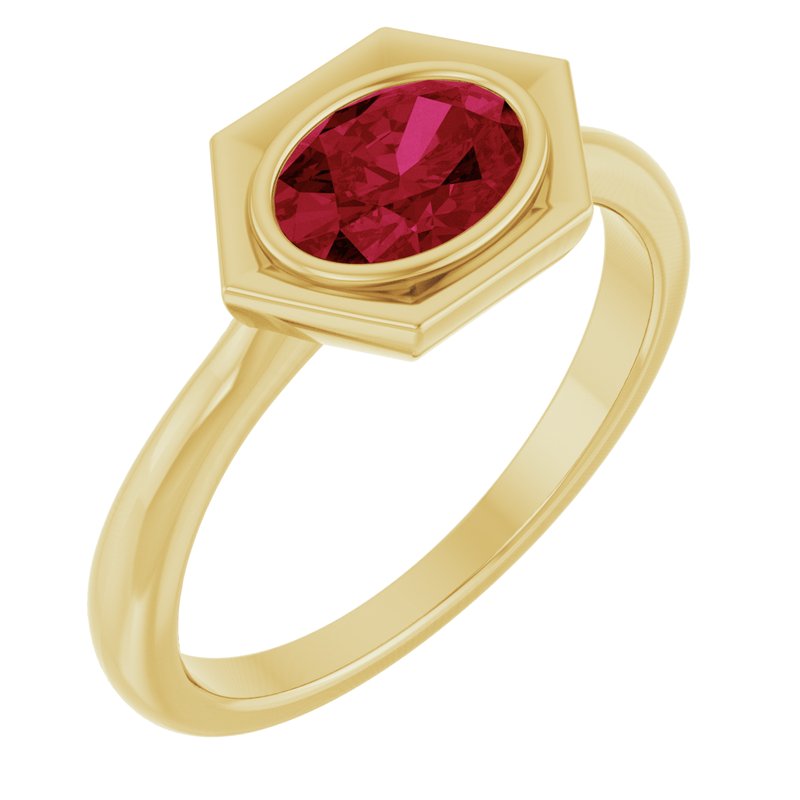 Bezel-Set Geometric Solitaire Ring