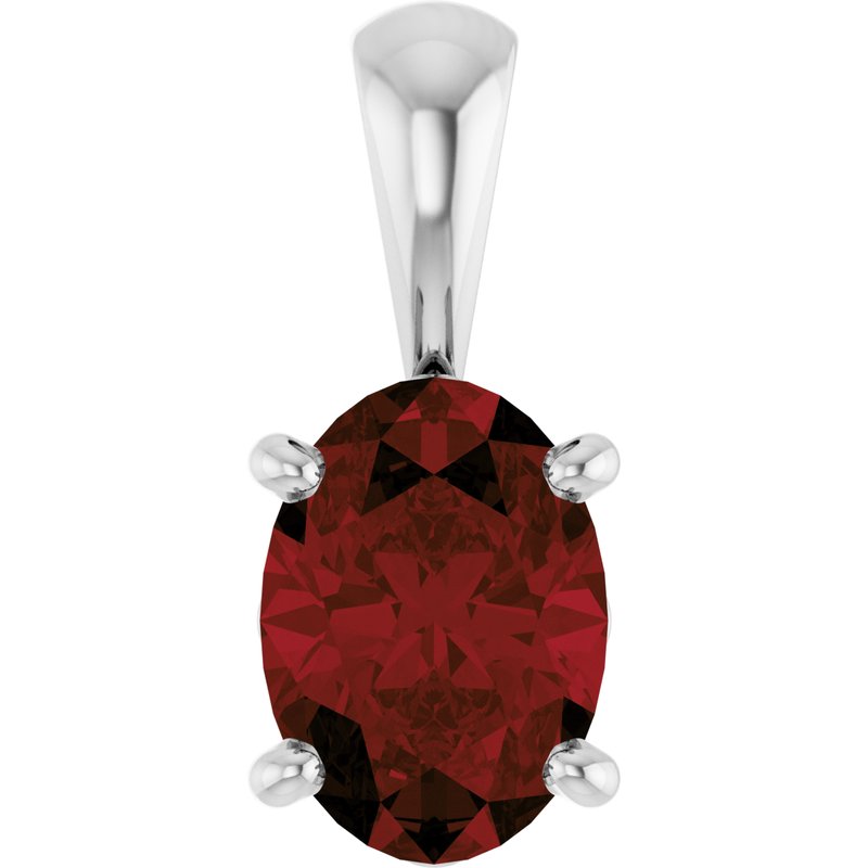 Oval 4-Prong Solitaire Necklace or Pendant
