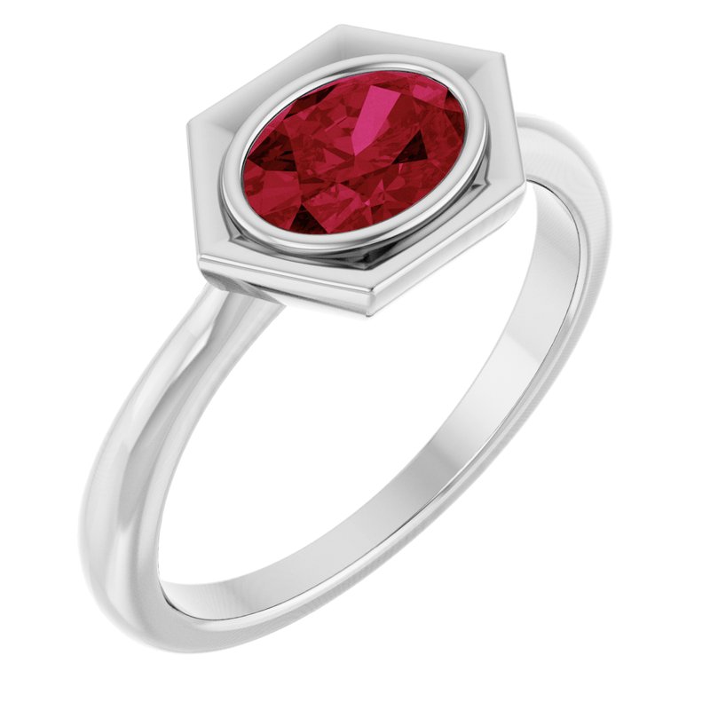 Bezel-Set Geometric Solitaire Ring