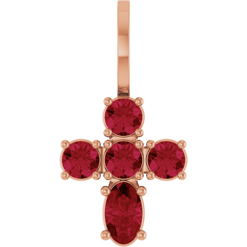 Accented Cross Charm/Pendant — Lab-Grown