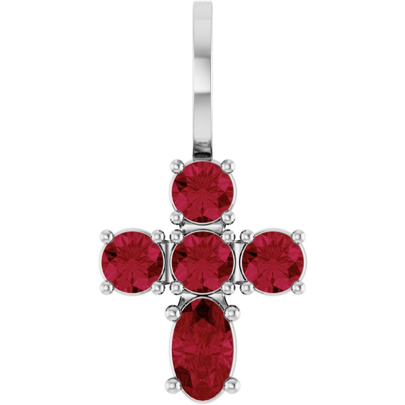 Accented Cross Charm/Pendant — Lab-Grown