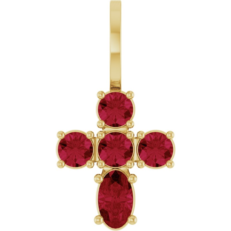 Accented Cross Charm/Pendant — Lab-Grown