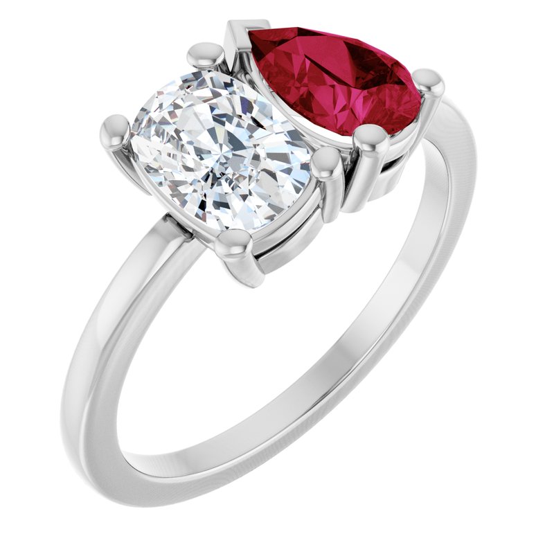 Two-Stone Ring — 9/10 ct Lab-Grown Diamond & Lab-Grown Two Stone