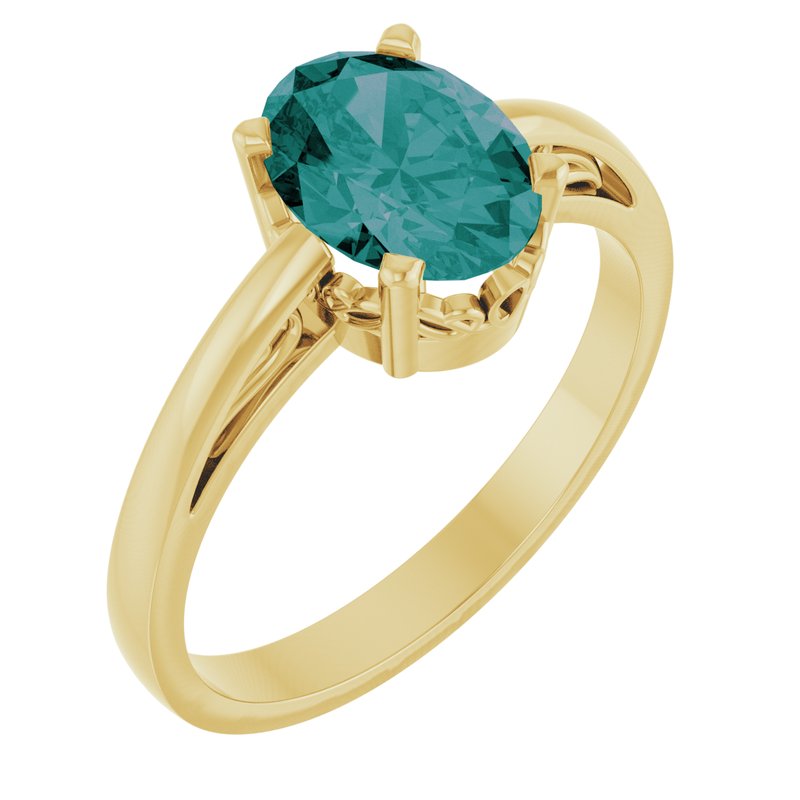 Solitaire Scroll Setting Ring No. 2