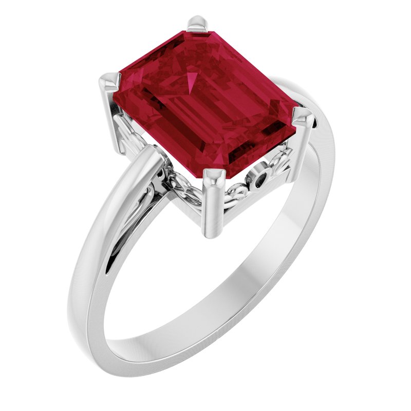 Solitaire Scroll Setting Ring No. 3