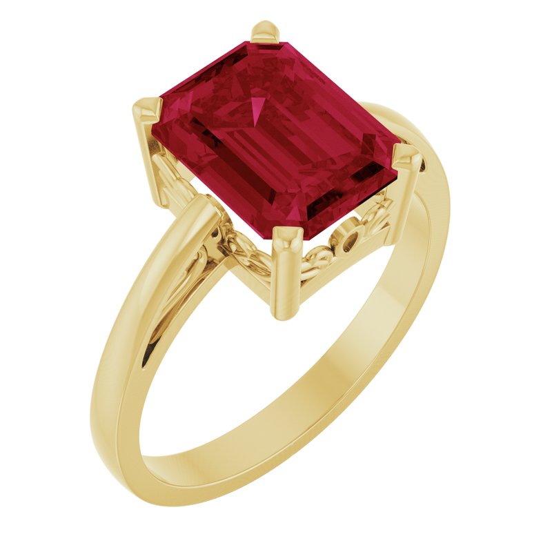 Solitaire Scroll Setting Ring No. 3