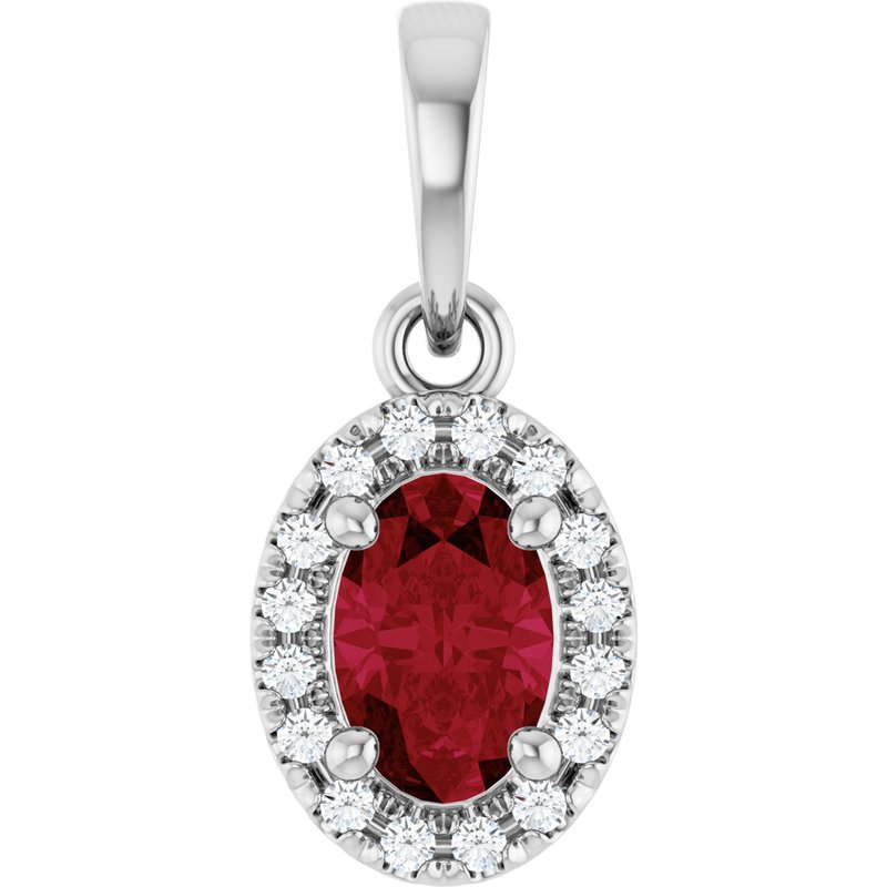 French-Set Halo-Style Pendant