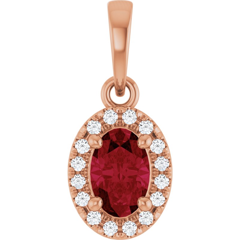 French-Set Halo-Style Pendant