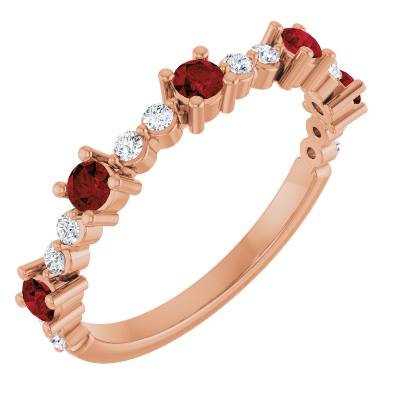 Accented Stackable Ring — Natural Diamond