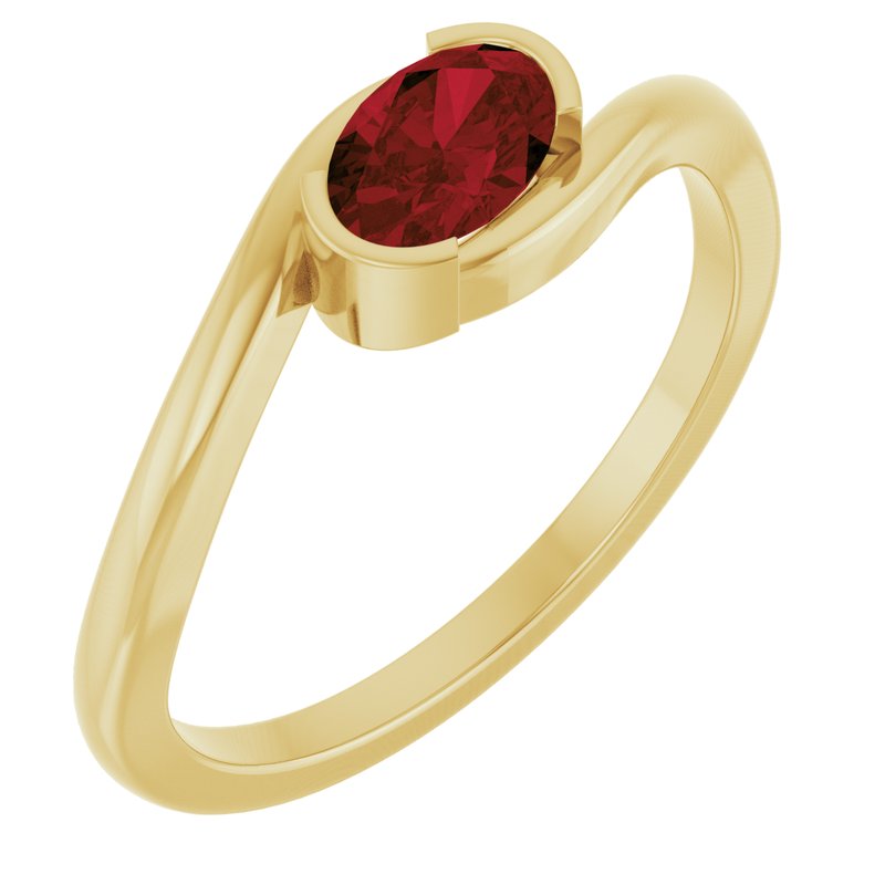 Half-Bezel Solitaire Ring