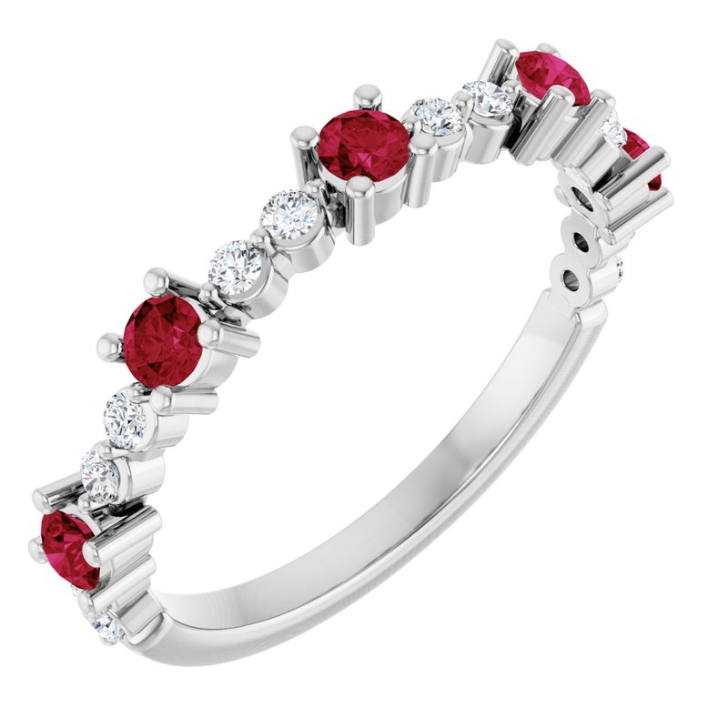 Accented Stackable Ring — Natural Diamond