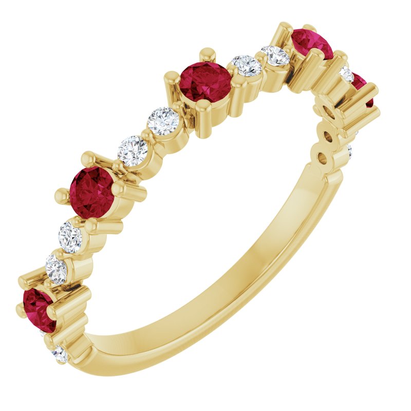 Accented Stackable Ring — Natural Diamond