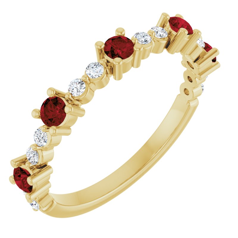 Accented Stackable Ring — Natural Diamond