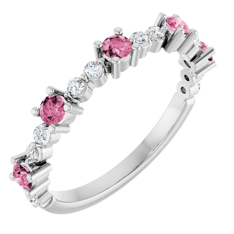 Accented Stackable Ring — Natural Diamond