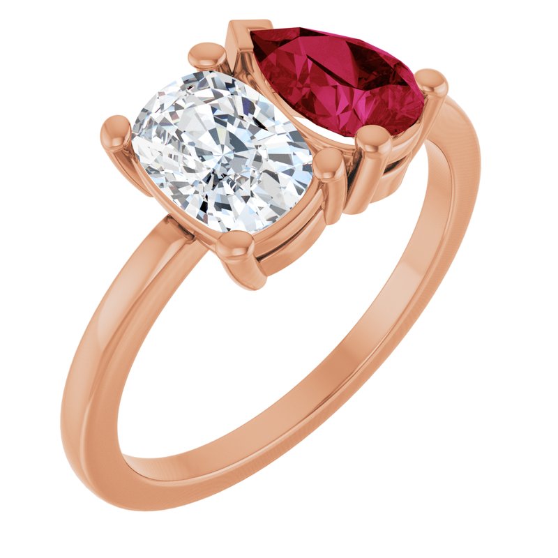 Two-Stone Ring — 9/10 ct Lab-Grown Diamond & Lab-Grown Two Stone