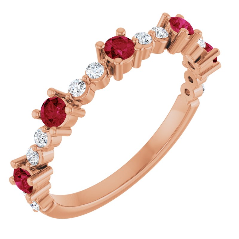 Accented Stackable Ring — Natural Diamond