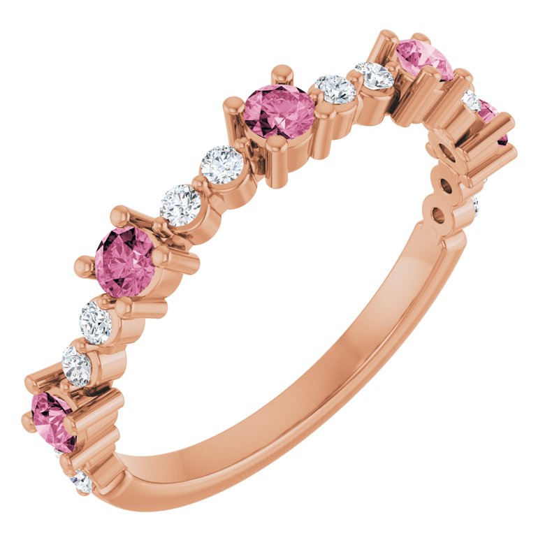 Accented Stackable Ring — Natural Diamond