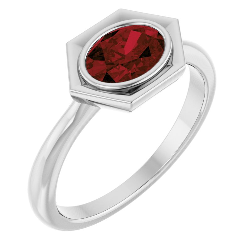 Bezel-Set Geometric Solitaire Ring