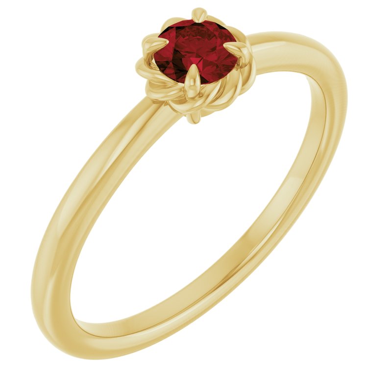Claw-Prong Rope Solitaire Ring