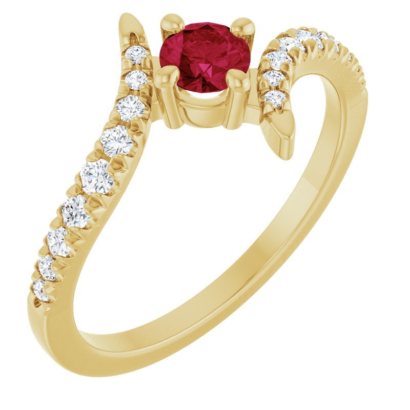 Accented Bypass Ring — Lab-Grown & 1/5 ctw Diamond