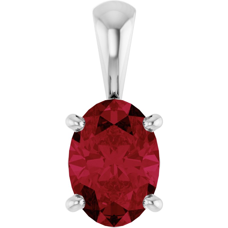 Oval 4-Prong Solitaire Necklace or Pendant