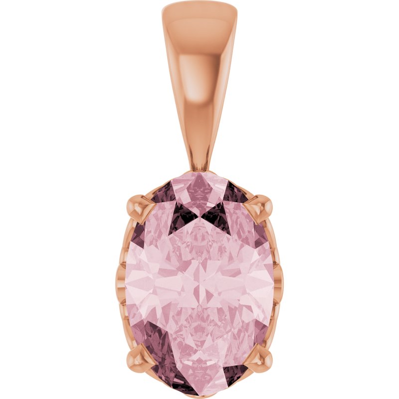 Oval 4-Prong Solitaire Necklace or Pendant