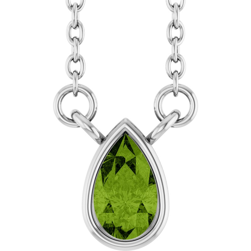 Bezel-Set Solitaire Necklace — 18″ No. 2