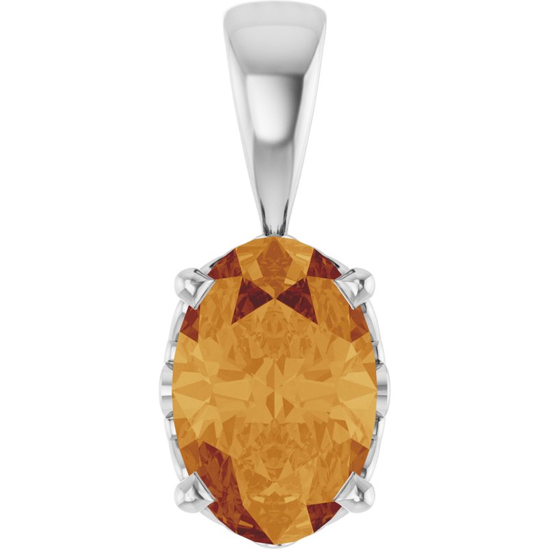 Oval 4-Prong Solitaire Necklace or Pendant