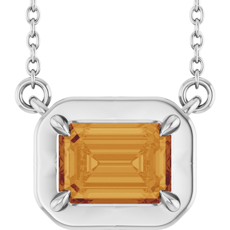 Claw-Prong Solitaire Bezel-Style Necklace or Center