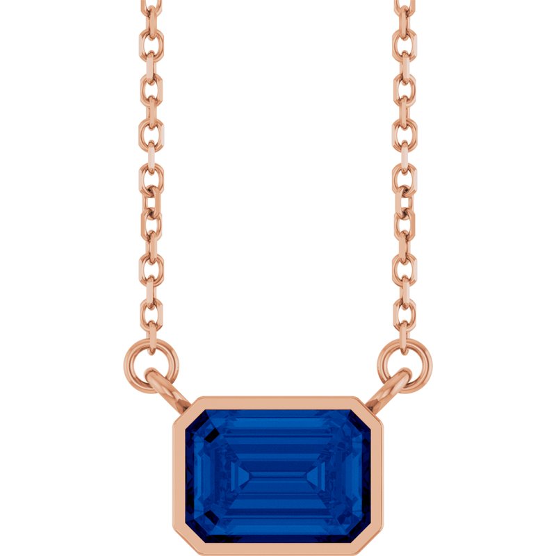Bezel-Set Solitaire Necklace — 18″