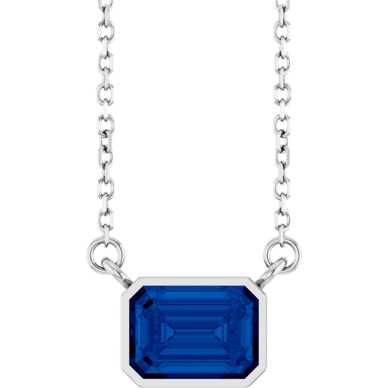 Bezel-Set Solitaire Necklace — 18″