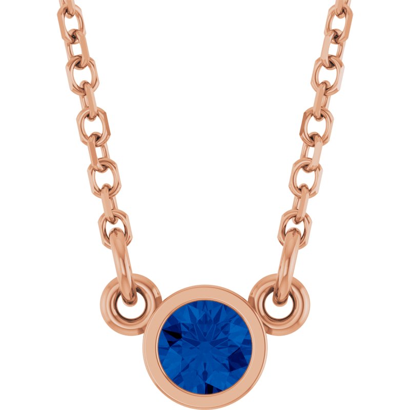 Bezel-Set Solitaire Birthstone Necklace